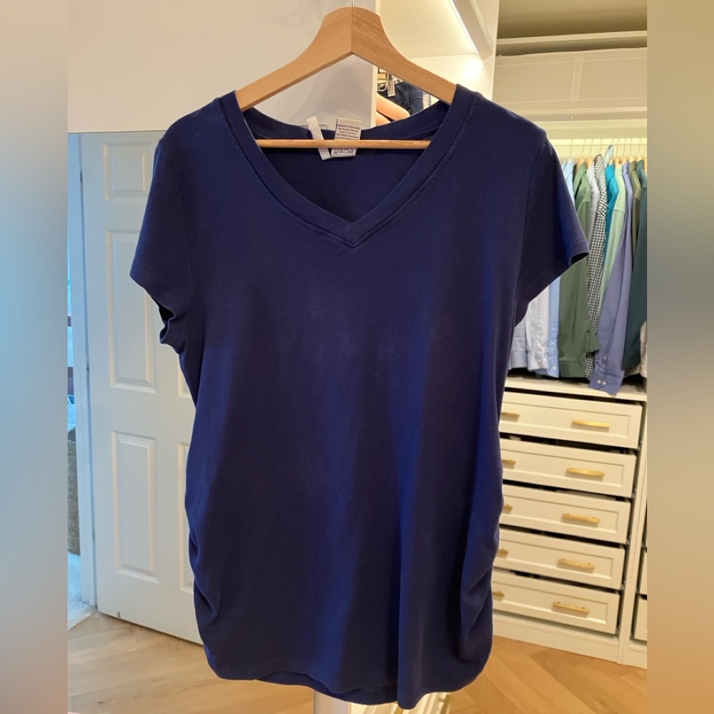Motherhood Deep Blue V-Neck Top